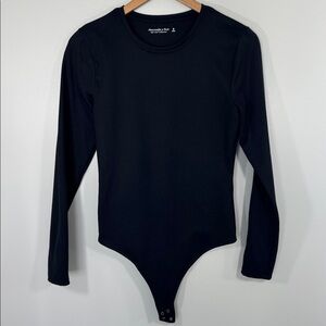 Abercrombie Soft A&F Collection Black Long Sleeve Bodysuit